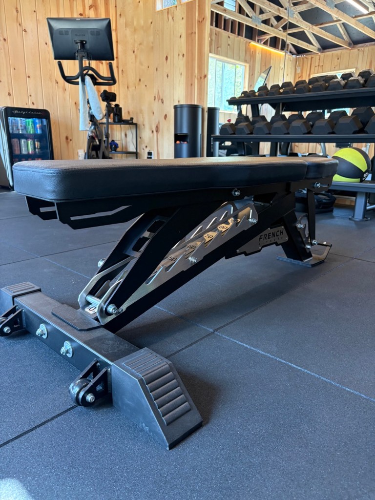 French Fitness adjustable weight bench in the gym