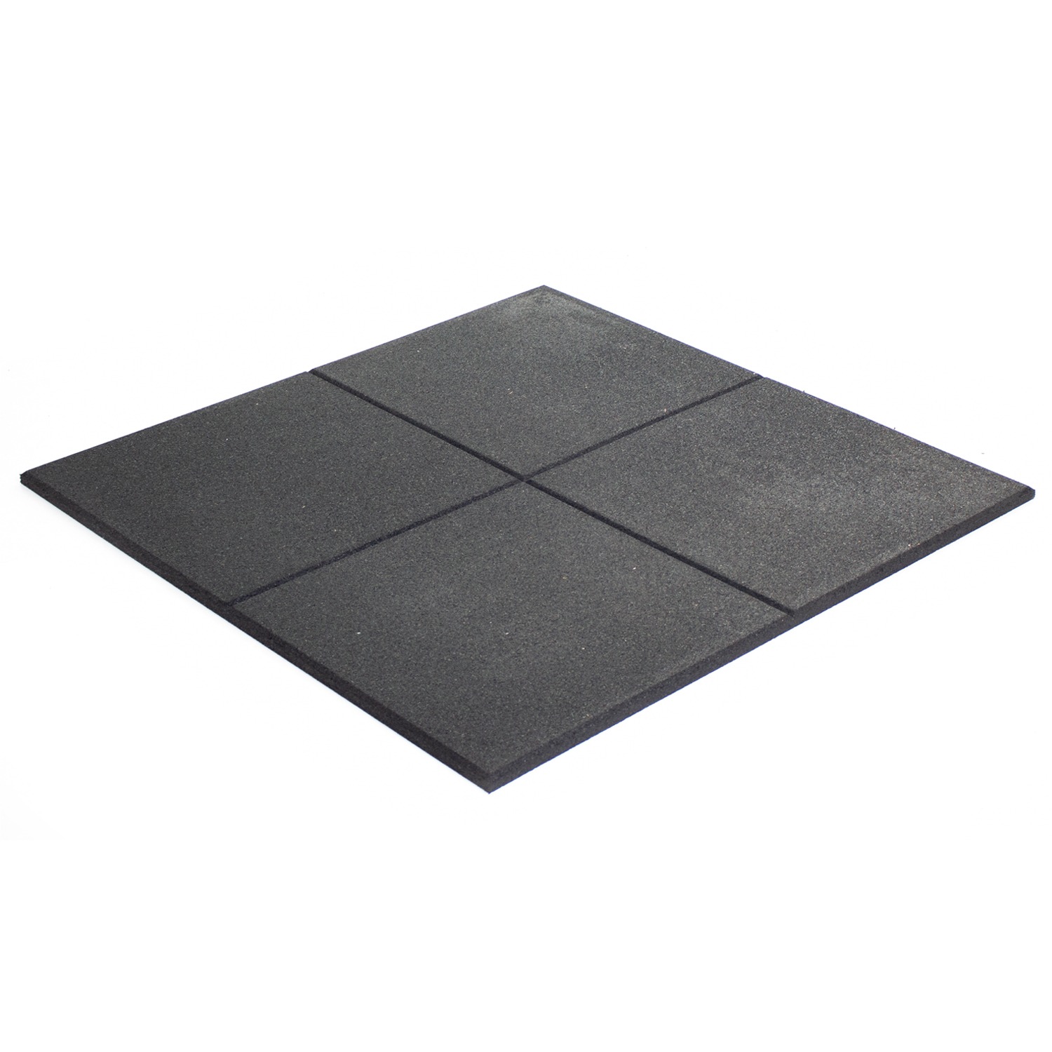 All-black rubber gym floor tiles