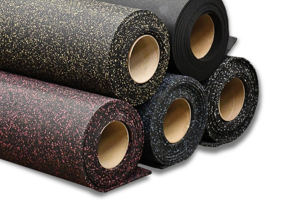 Rolled rubber flooring rolls